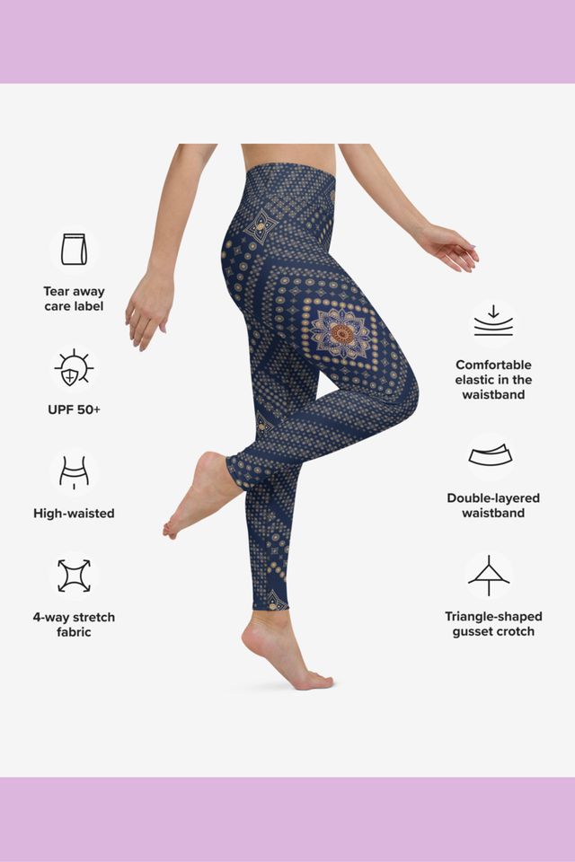 Gold Mandala High Waist Printed Patterned Leggings