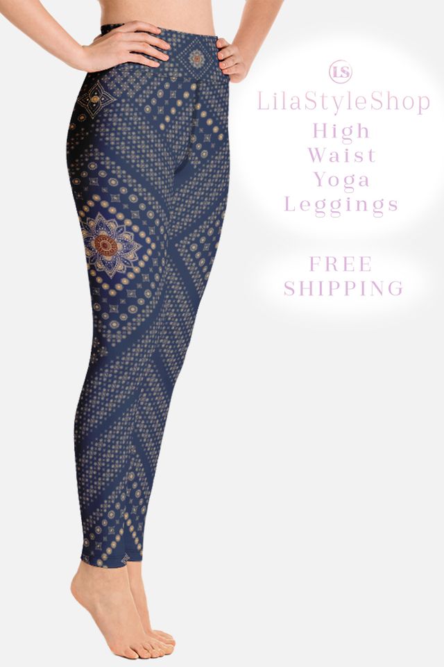 Gold Mandala High Waist Printed Patterned Leggings