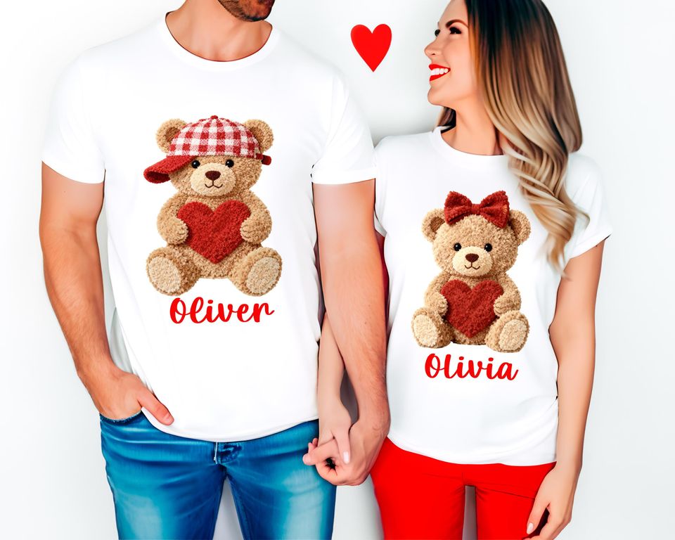 Teddy Bear Couples Valentine Matching Shirt