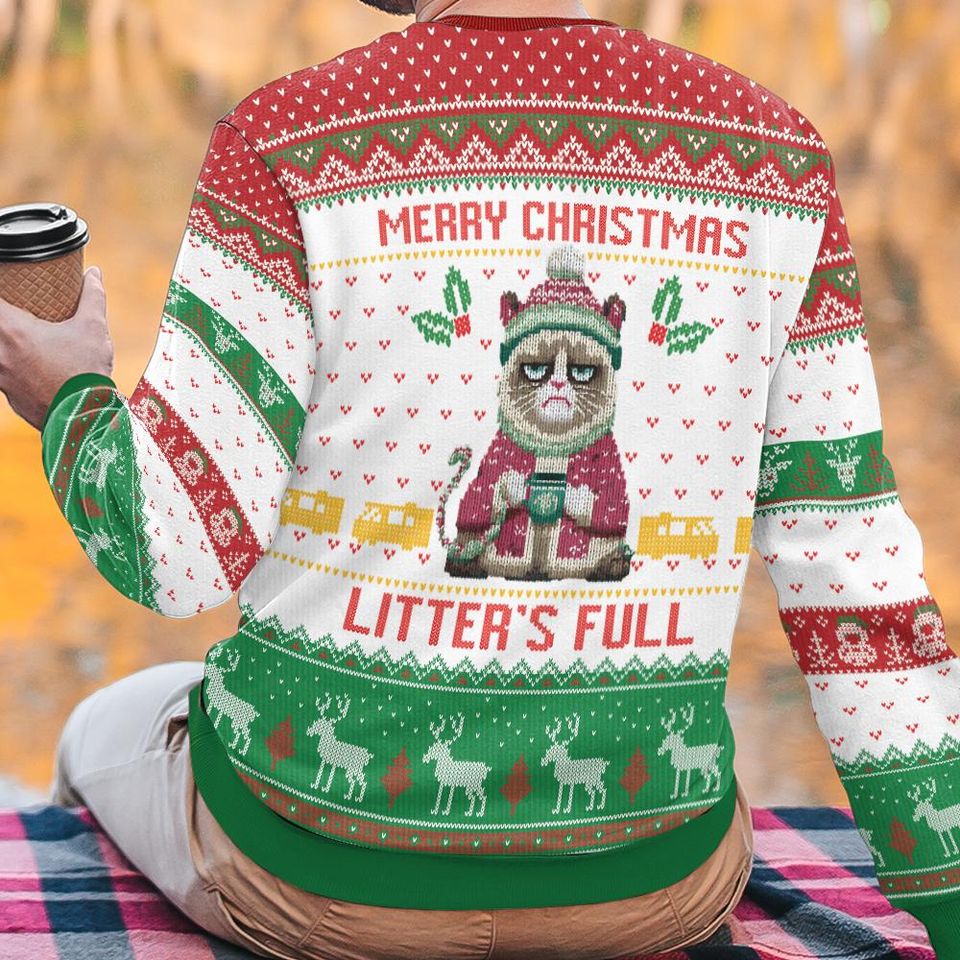 Litters Full Cat Ugly Christmas Sweater