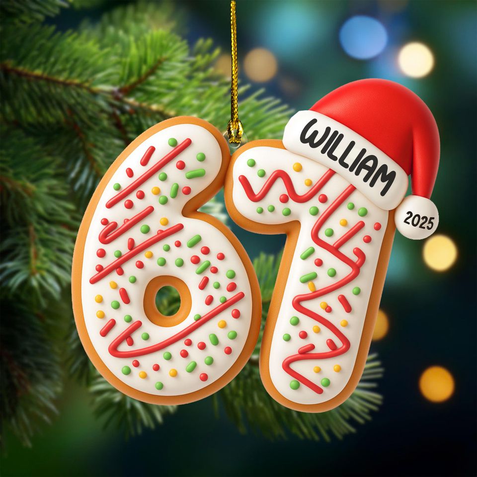 Custom Name Gingerbread Ornament - Personalized Christmas Decor