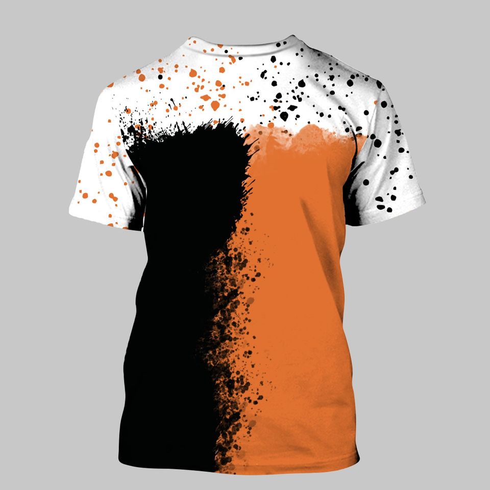 Jack Skellington & Sally Orange Black Splatter Paint Disney 3D Tshirt
