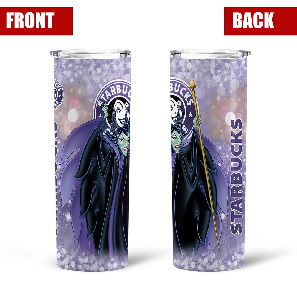 Maleficent Purple Glitter Bling Starbucks Disney Tumber 30 oz