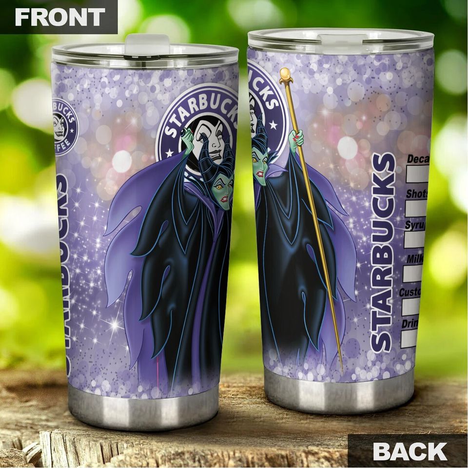 Maleficent Purple Glitter Bling Starbucks Disney Tumber 30 oz