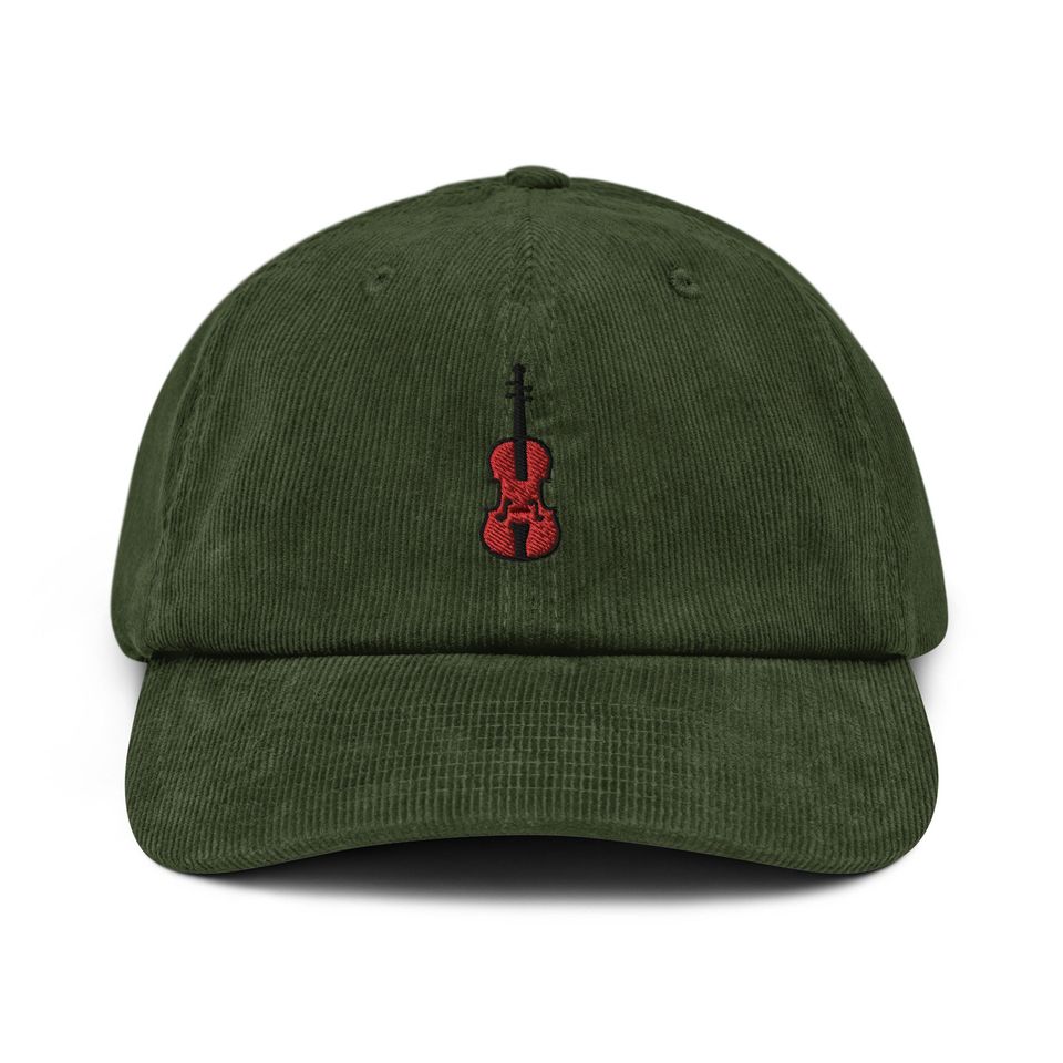 Cello Corduroy Hat, Embroidered Corduroy Dad Cap - Multiple Colors
