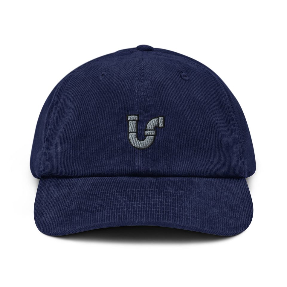 Plumbing Pipe Corduroy Hat, Embroidered Corduroy Cap, Plumber Pipe Corduroy Cap
