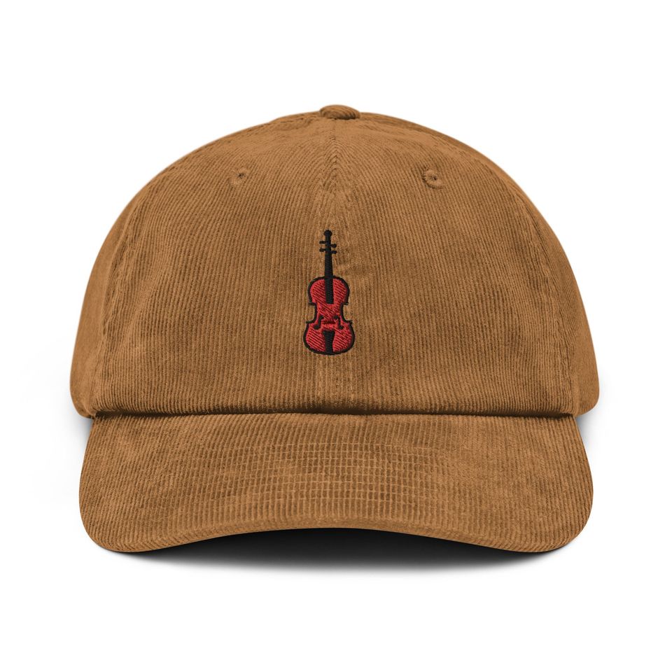 Cello Corduroy Hat, Embroidered Corduroy Dad Cap - Multiple Colors