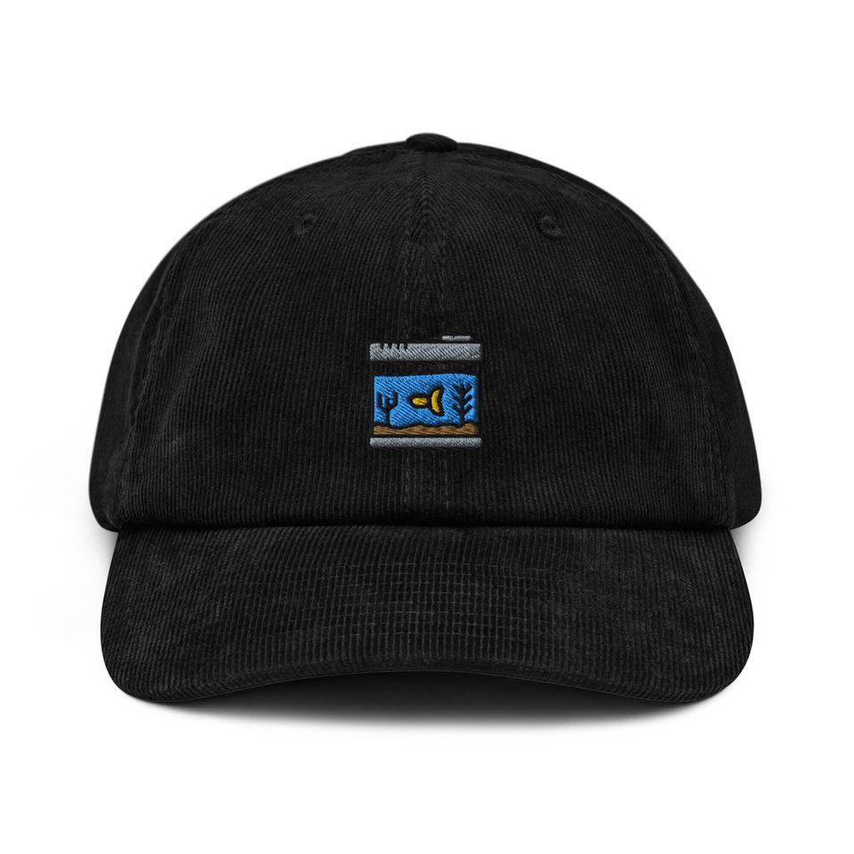 Aquarium Corduroy Hat, Embroidered Corduroy Dad Cap - Multiple Colors