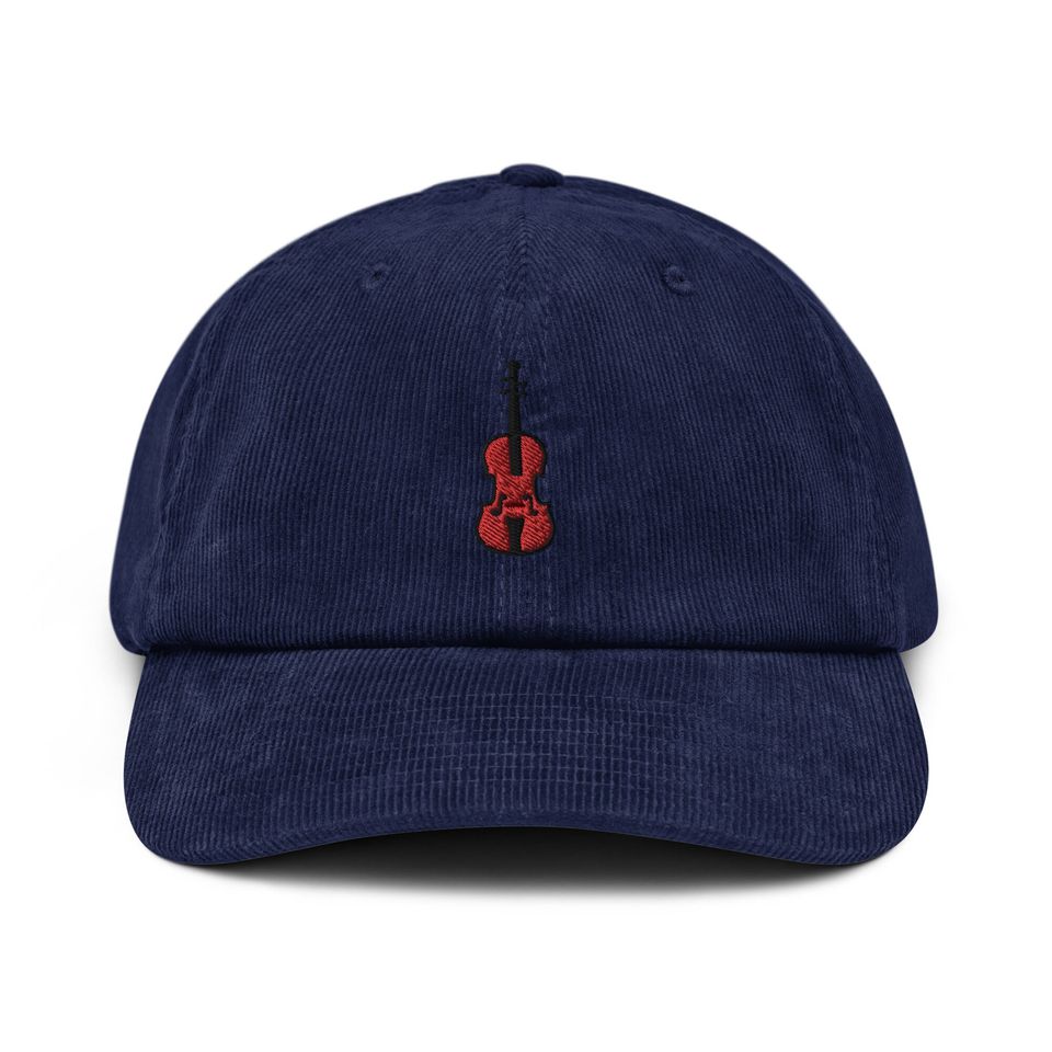 Cello Corduroy Hat, Embroidered Corduroy Dad Cap - Multiple Colors