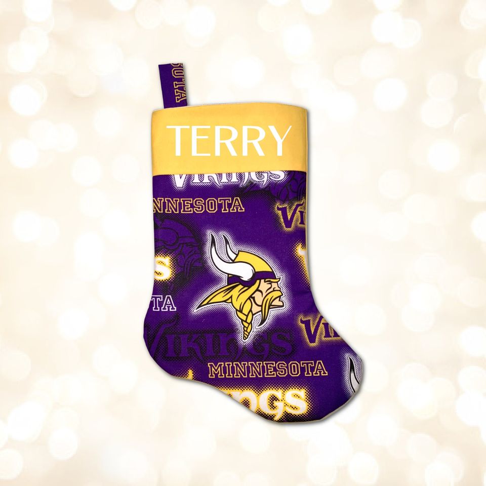 Minnesota Vikings Christmas Stocking with Custom Name