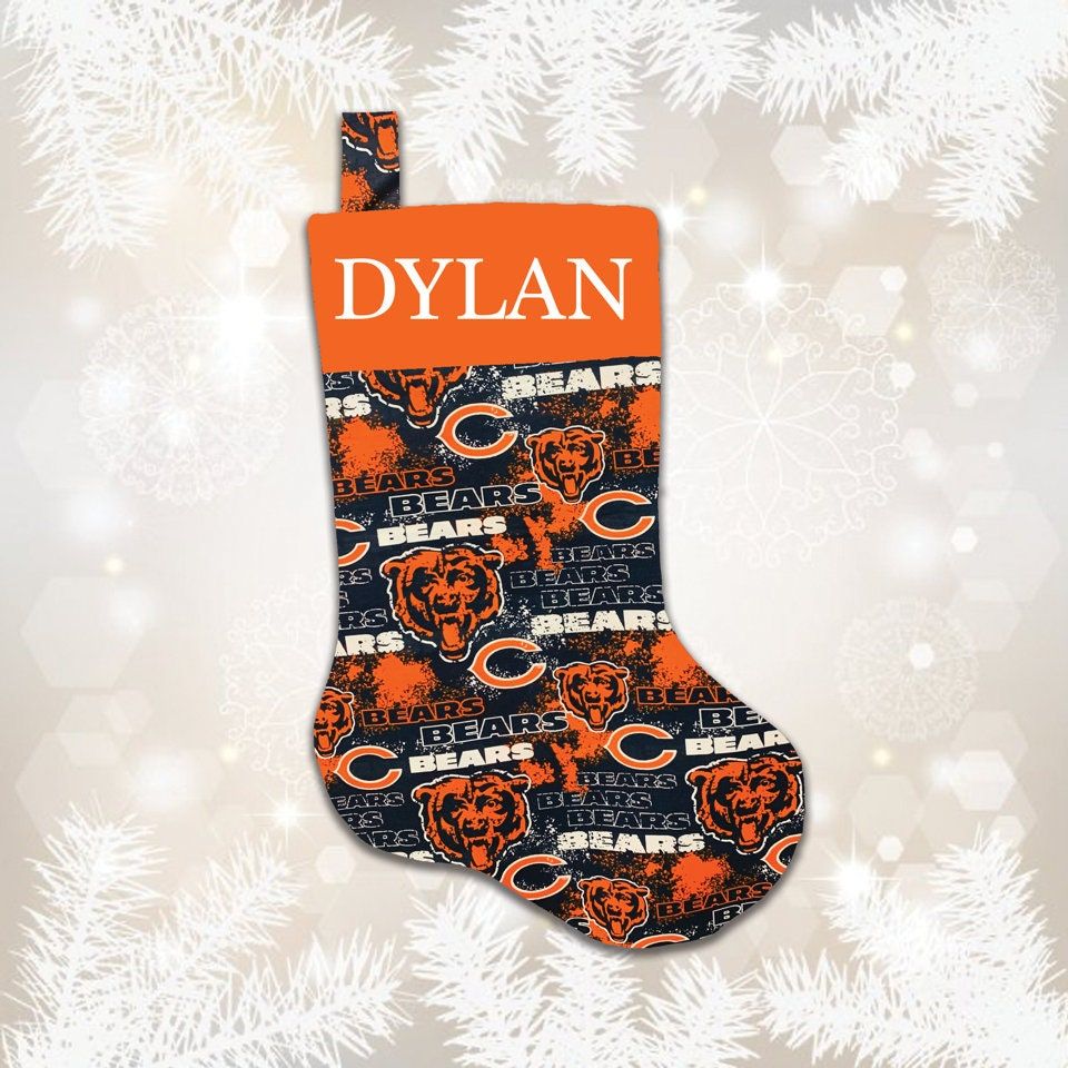 Chicago Bears Christmas Stocking with Custom Name