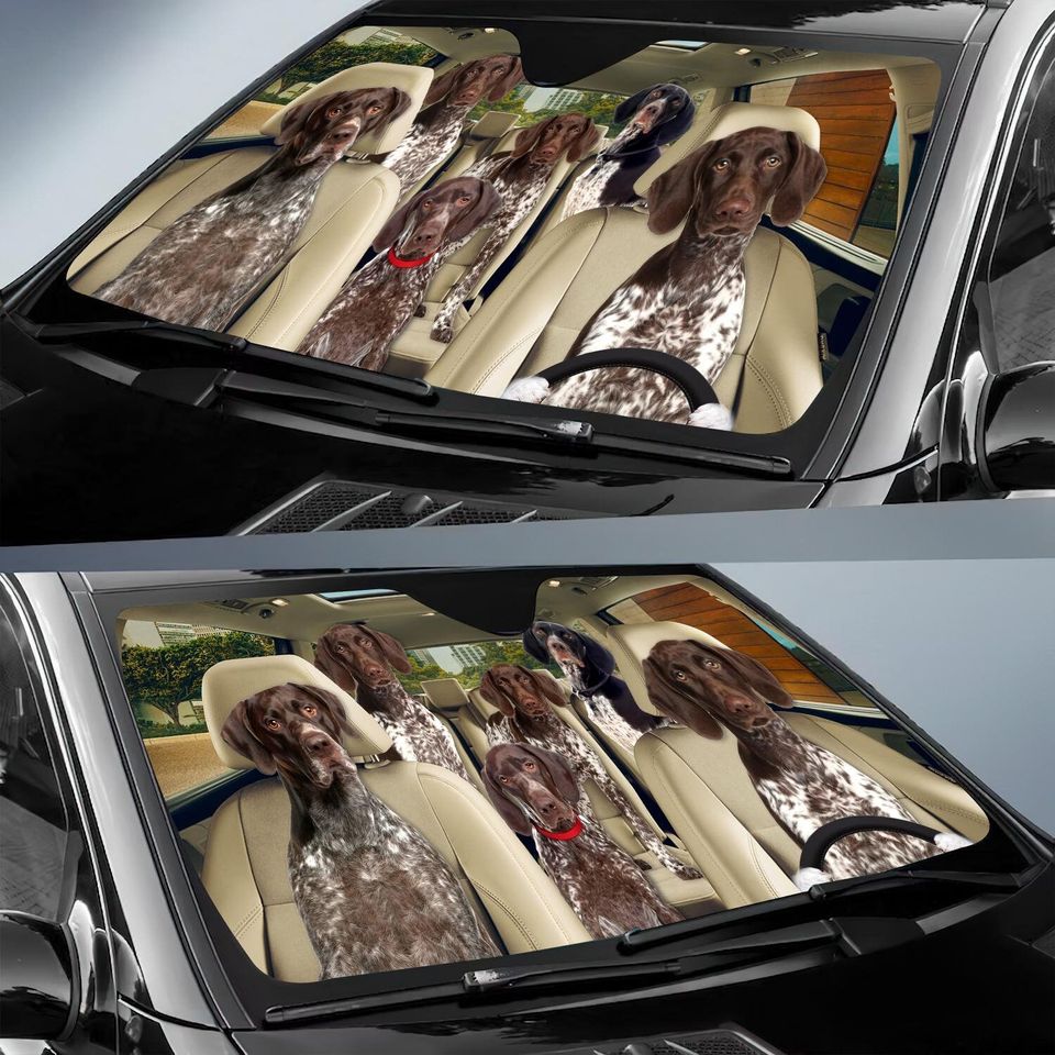 German Shorthaired Pointer Car Sun Shade, German Pointer Car Sunshade