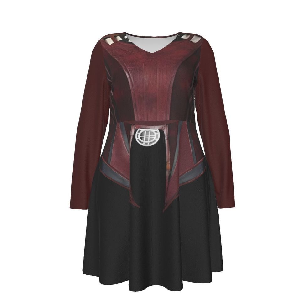 Wanda  Scarlet With Long Sleeve Dress(Plus Size)