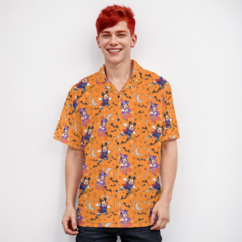 Halloween Hawaiian Shirt with Disney Mickey Print