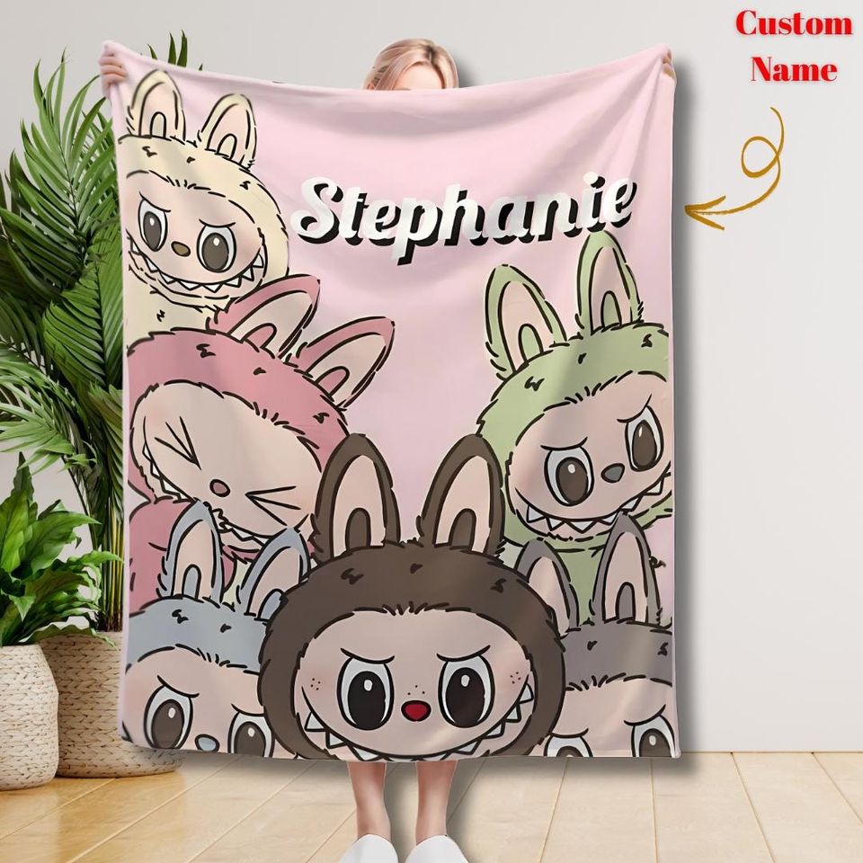Custom Labubu Blanket: Personalized Pop Mart Fan Gift