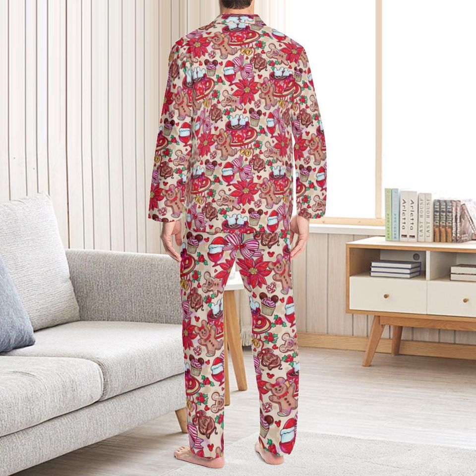 Christmas Gingerbread Matching Pajamas Set , Mickey Gingerbread PJs for Couples & Family , Disney-Inspired Lounge Wear