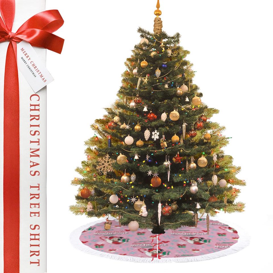 Christmas Tree Skirt, Festive xmas Decor, Disney Inspired Minnie & Mickey Style Decoration