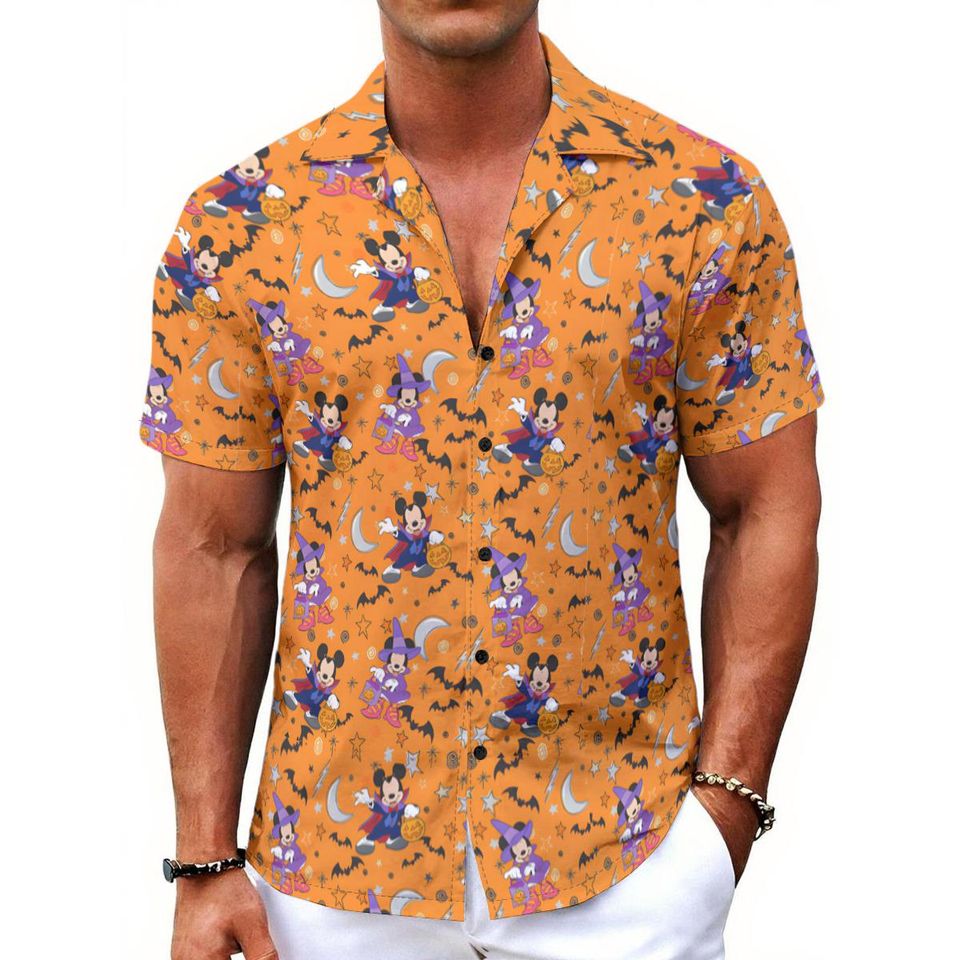 Halloween Hawaiian Shirt with Disney Mickey Print