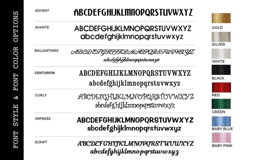 Custom Christmas Stocking - Ballantines Font - Embroidered Name.