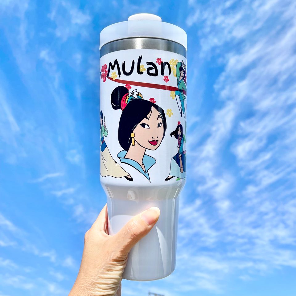 Custom Personalized gift Disney Mulan Princess 40oz Tumbler with handle