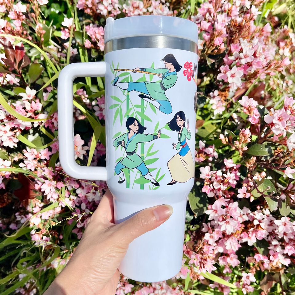 Custom Personalized gift Disney Mulan Princess 40oz Tumbler with handle