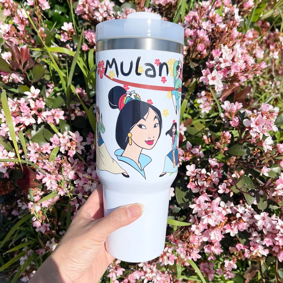 Custom Personalized gift Disney Mulan Princess 40oz Tumbler with handle