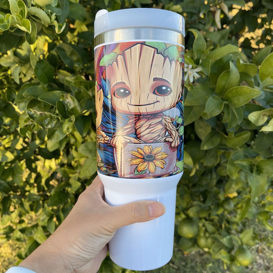 Custom Personalized gift Disney Marvel I Am Groot 40oz Tumbler with handle