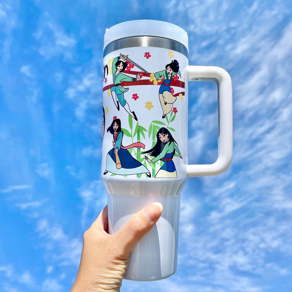 Custom Personalized gift Disney Mulan Princess 40oz Tumbler with handle