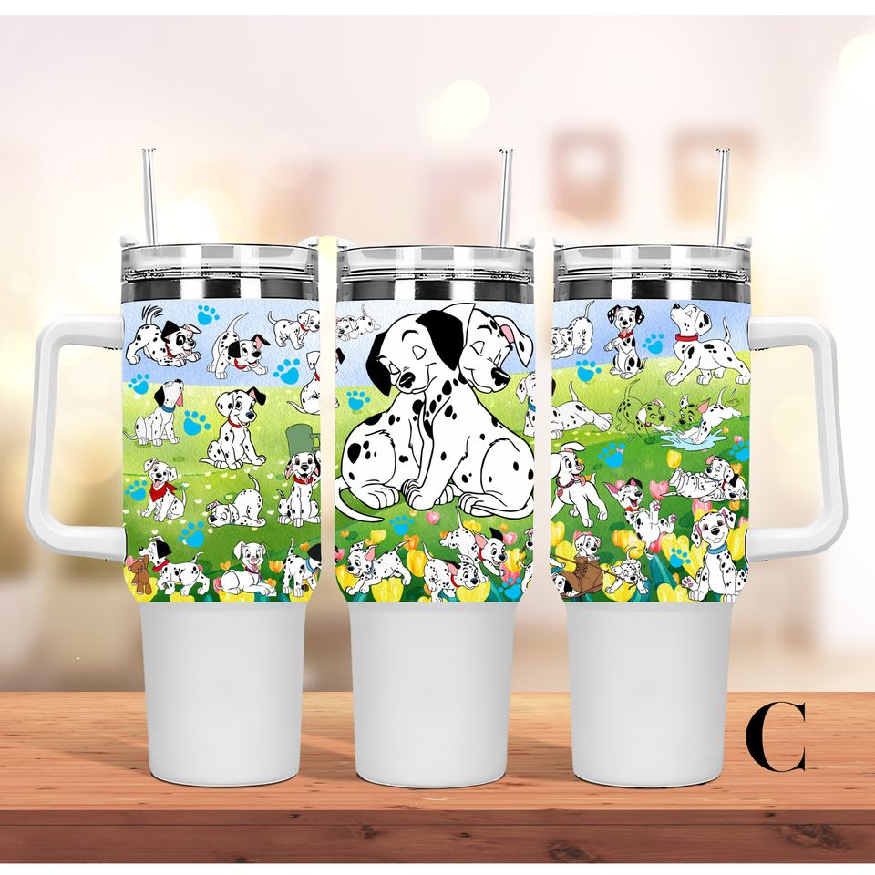 Disney 101 Dalmatians dog lover 40oz Tumbler with handle