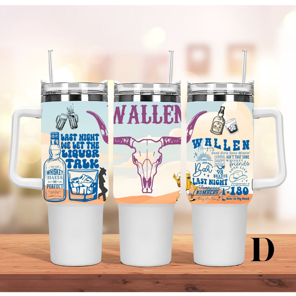Custom Personalized gift Wallen Western Personalized 40oz Tumbler with handle