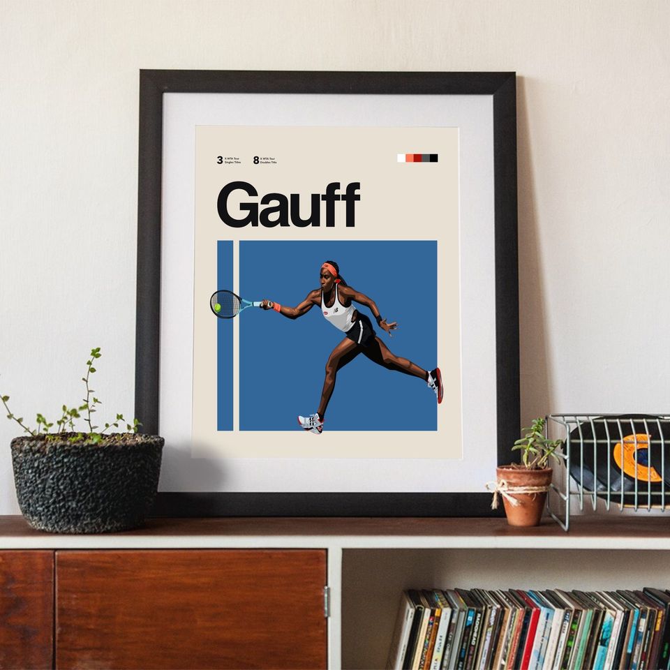 Coco Gauff Poster, Tennis Minimalist Poster