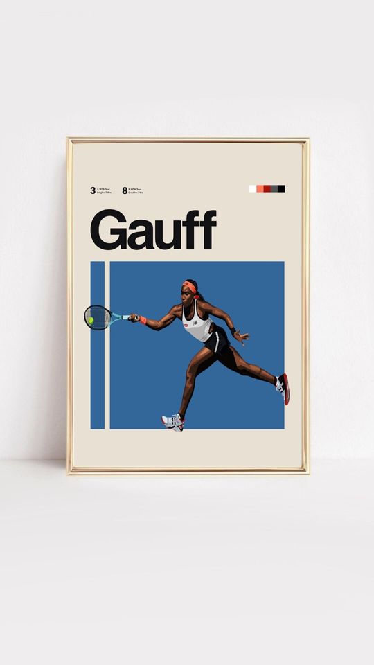 Coco Gauff Poster, Tennis Minimalist Poster