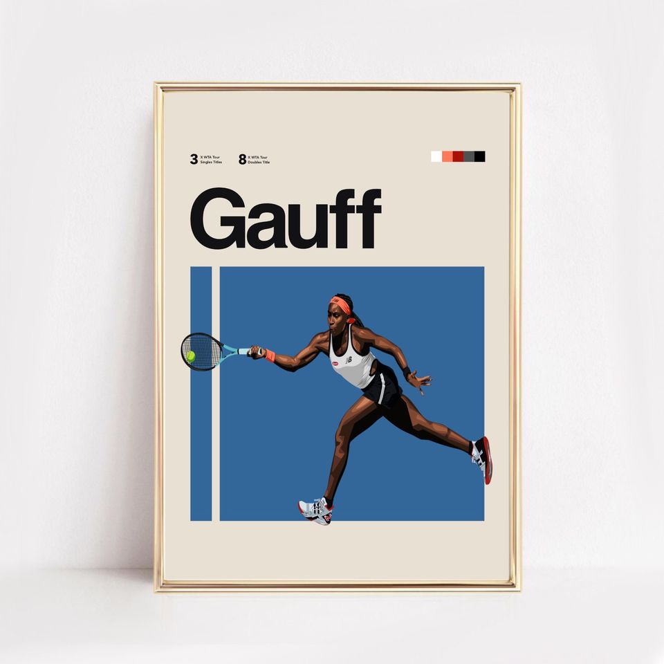 Coco Gauff Poster, Tennis Minimalist Poster