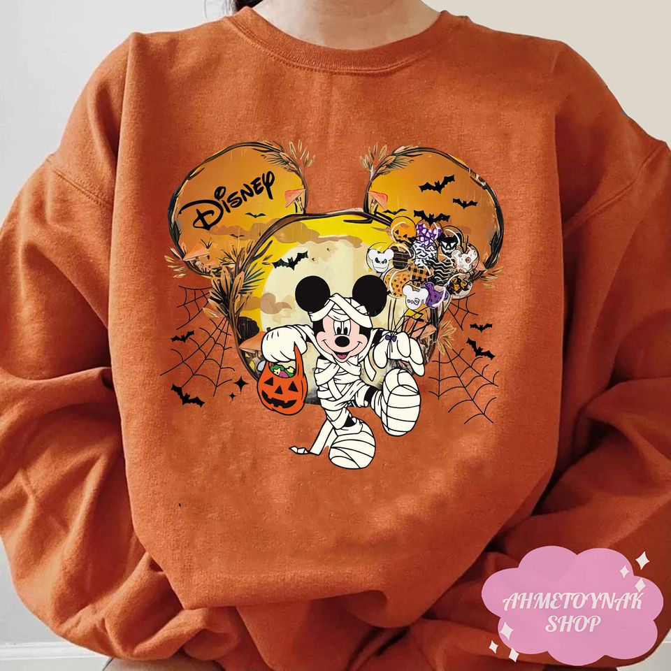 Vintage Disney Halloween Sweatshirt, Mickey Skeleton Sweatshirt