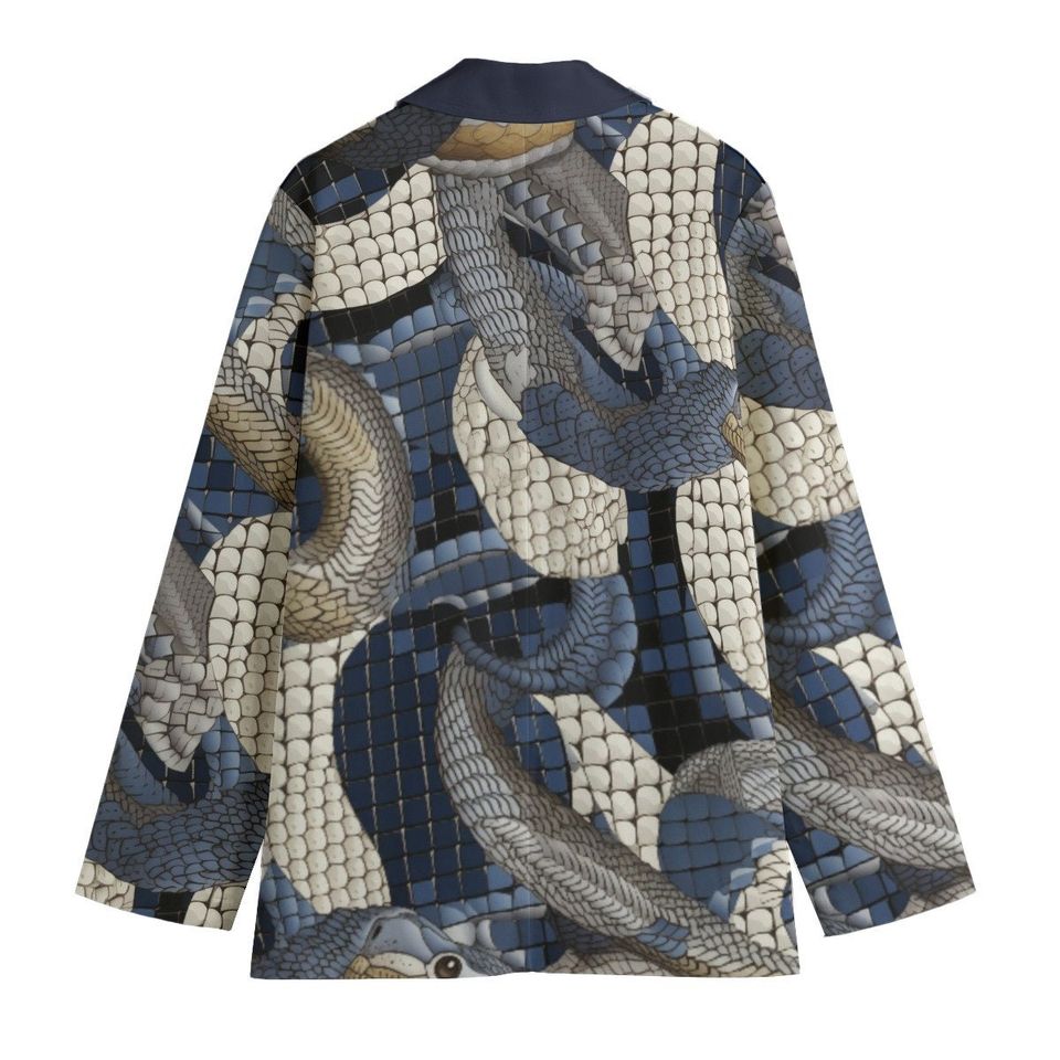 Women Blue Serpent Art Blazer