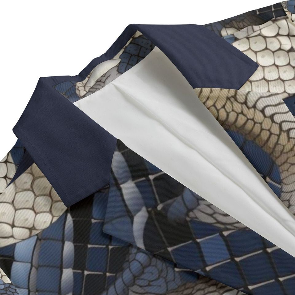 Women Blue Serpent Art Blazer