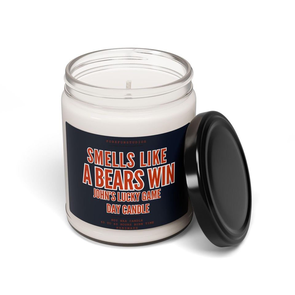 Personalized Smells Like A Bears Win Candle: Game Day Decor
