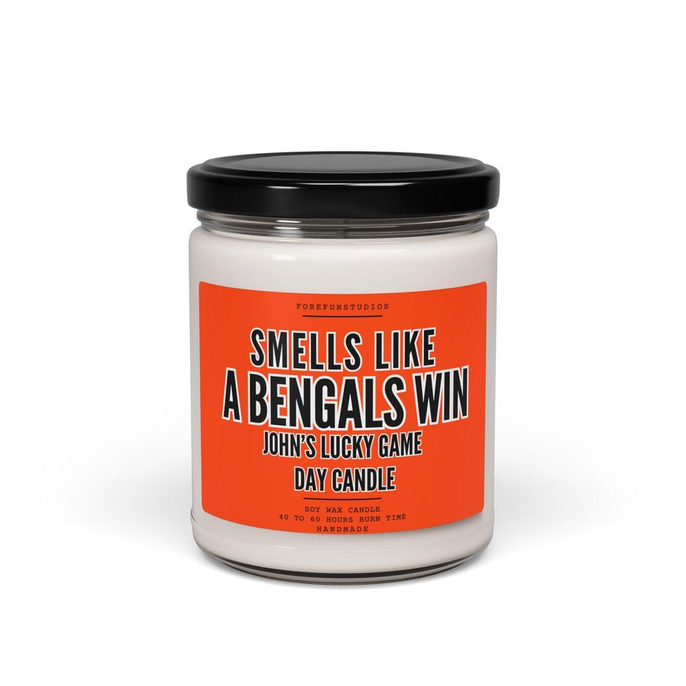 Bengals Win Candle: Cincinnati Game Day Decor