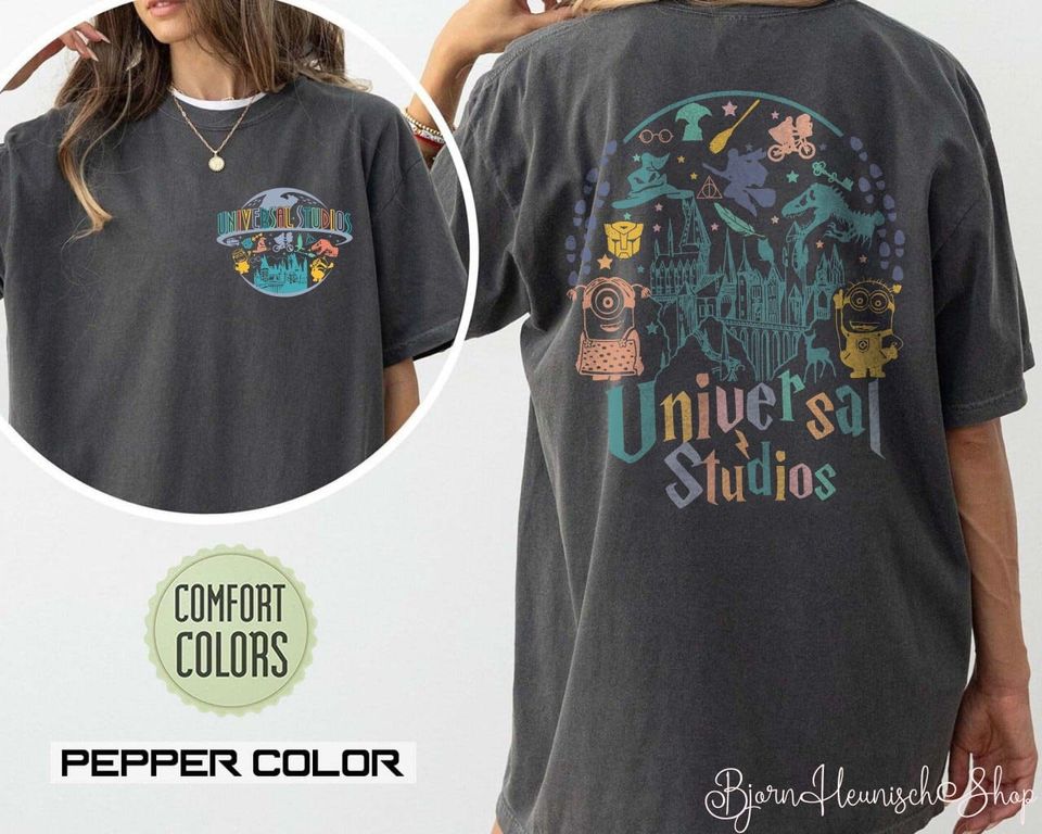 Universal Studios Two-Sided Shirt, Universal Studios Family Comfort Color Shirt, Universal Florida, Universal Studios