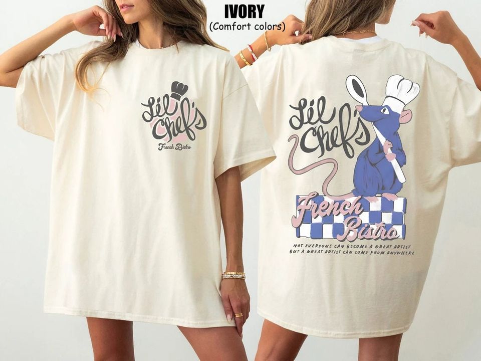 Two Sided Remy Ratatouille  Shirt, Vintage Little chef shirt, Lil Chefs Bistro Tee, Disneyland Shirt