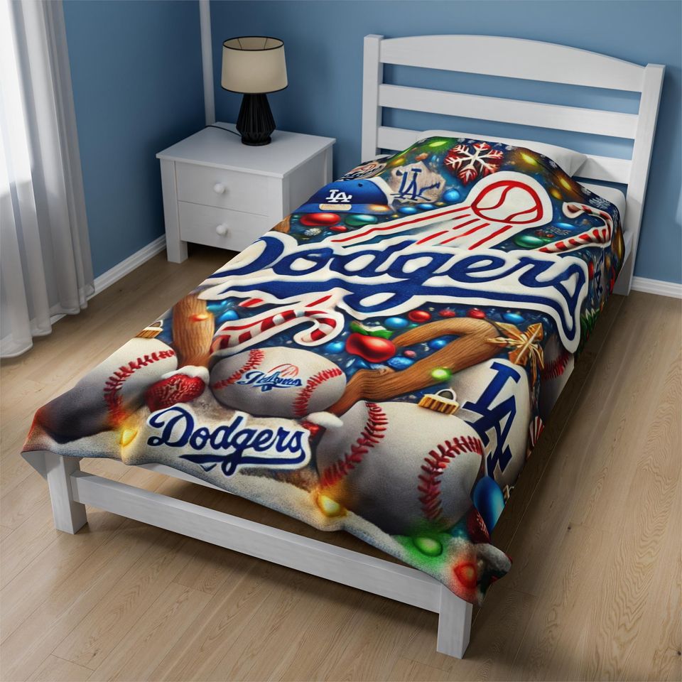 Christmas Dodgers Throw Blanket