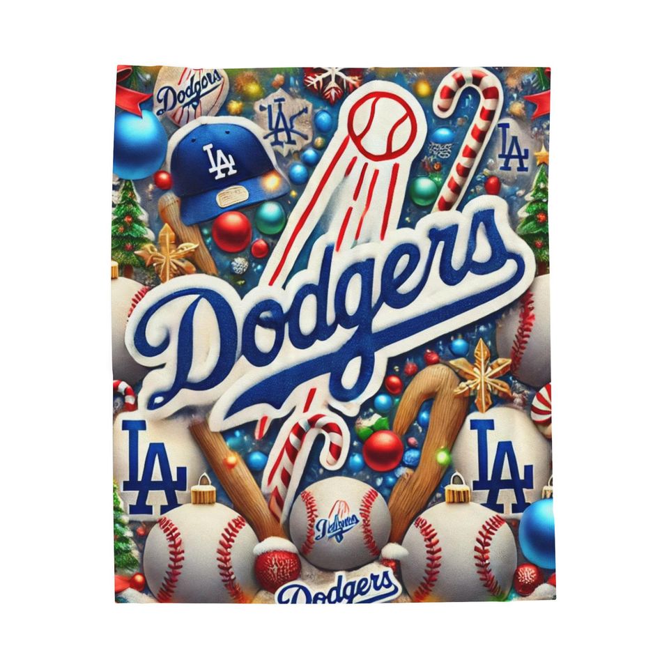Christmas Dodgers Throw Blanket
