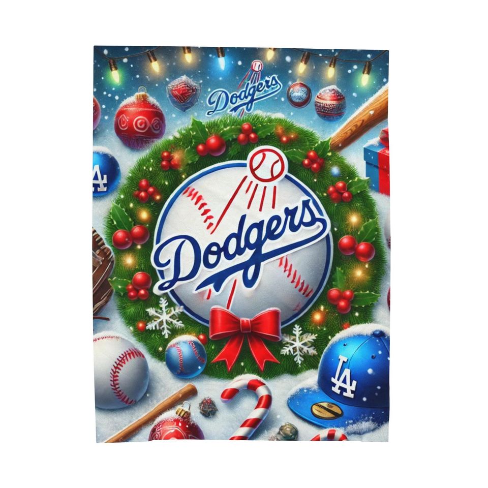 Christmas Dodgers Throw Blanket