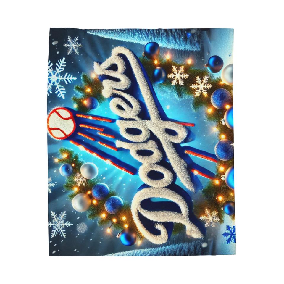 Christmas Dodgers Throw Blanket