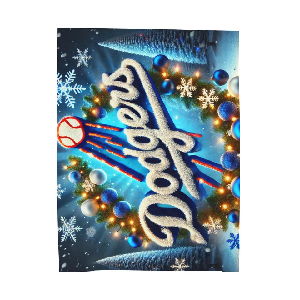 Christmas Dodgers Throw Blanket
