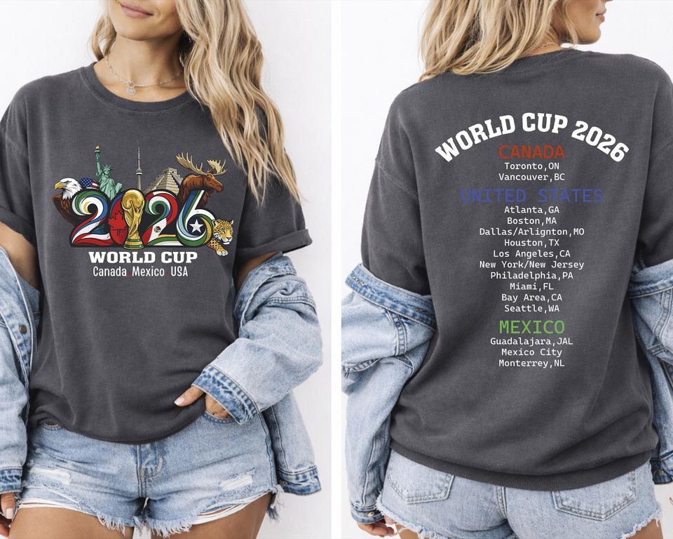 World Cup 2026 T-Shirt, Soccer Fan Shirt, USA Canada Mexico Tee
