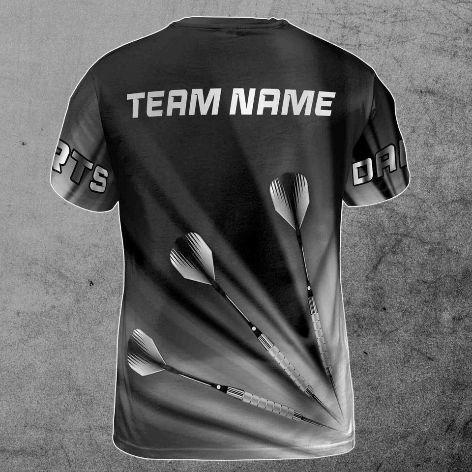Custom Name Team Name Silver Darts Arrow Darts Team Men's 3D T-Shirt