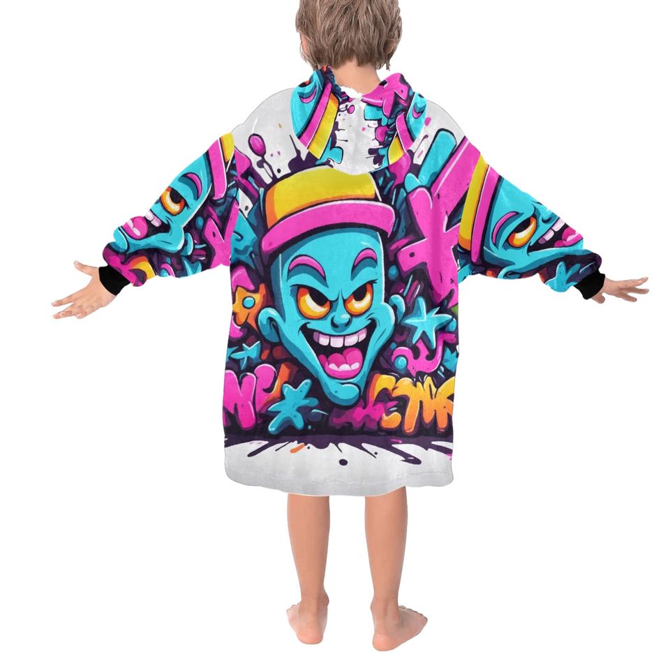 Kids Blanket Hoodie Cartoon Comics