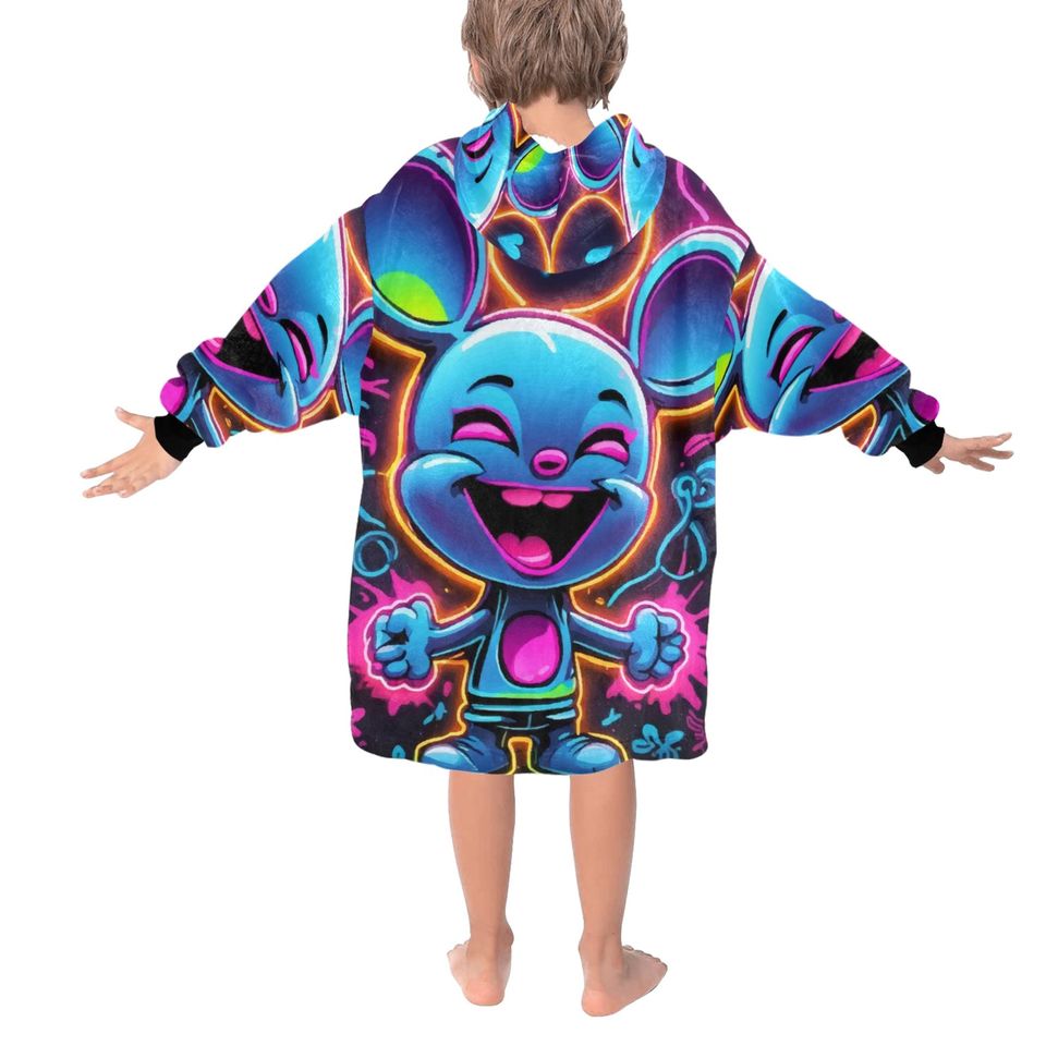 Blanket Hoodie  Art Graffiti Emoji Cartoon Comics Neon