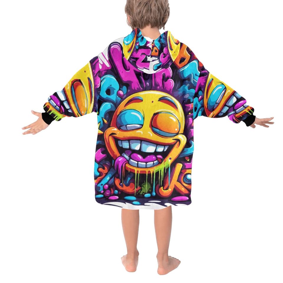 Blanket Hoodie Comics Art Graffiti Emoji Cartoon